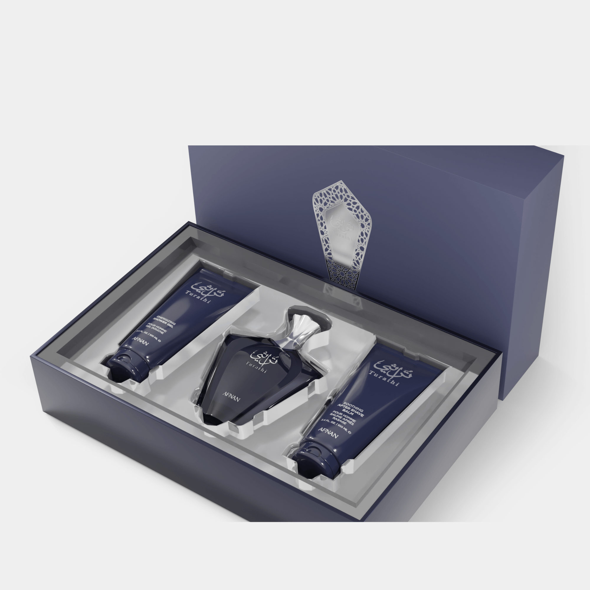 FTCBEAUTY AQUA COLOGNEとヘアターバン 2点セット Turathi Blue Gift Set | Arabic Cologne Gift | Afnan Perfumes USA